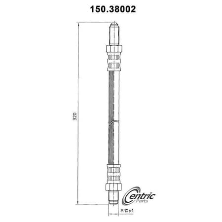 Centric Parts Brake Hose, 150.38002 150.38002